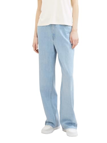Tom Tailor Denim Damen Wide Leg Jeans, 10118 - Used Light Stone Blue Denim, XL von TOM TAILOR Denim