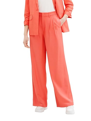 Tom Tailor Denim Damen Wide Leg Stoffhose, 11042 - Plain Red, L von TOM TAILOR Denim