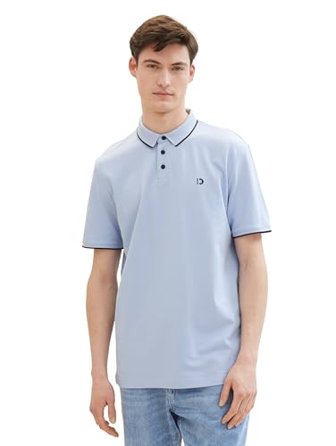 TOM TAILOR Denim Herren Basic Piqué Poloshirt, Brunnera Blue, XXL von TOM TAILOR Denim