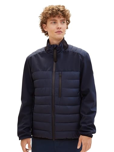 Tom Tailor Denim Herren Hybrid Steppjacke mit Brusttasche, 10668 - Sky Captain Blue, L von TOM TAILOR Denim