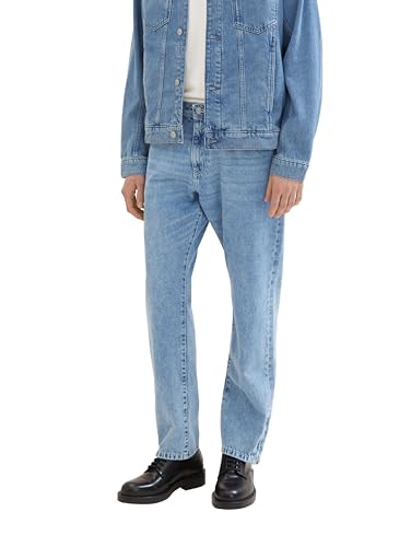 Tom Tailor Denim Herren Loose Straight Fit Jeans, 10142 - Light Stone Blue Denim, 32/34 von TOM TAILOR Denim