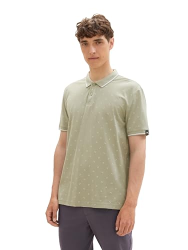 Tom Tailor Denim Herren Piqué Poloshirt mit Punkten, 36196 - Green Mini Geometric Print, XXL Tom Tailor Denim Herren Piqué Poloshirt mit Punkten, 36196 - Green Mini Geometric Print, XXL von TOM TAILOR Denim