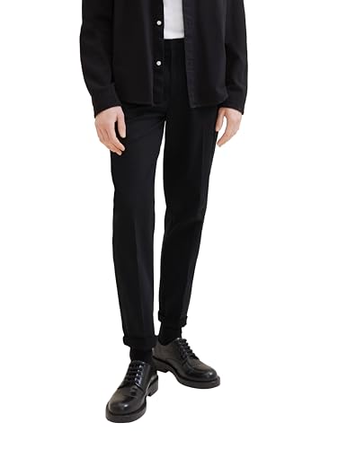 Tom Tailor Denim Herren Regular Tapered Fit Chino Hose, 29999 - Black, 30/32 von TOM TAILOR Denim