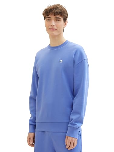 Tom Tailor Denim Herren Relaxed Fit Basic Crewneck Sweatshirt, 30104 - Blueberry Blue, XL von TOM TAILOR Denim