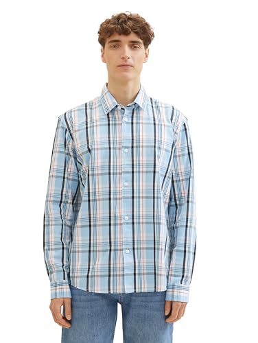Tom Tailor Denim Herren Relaxed Fit Hemd mit Karo-Muster, 34775 - Light Blue Multi Check, XXL Tom Tailor Denim Herren Relaxed Fit Hemd mit Karo-Muster, 34775 - Light Blue Multi Check, XXL von TOM TAILOR Denim