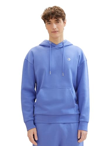 Tom Tailor Denim Herren Relaxed Fit Hoodie Sweatshirt mit Kängurutasche, 30104 - Blueberry Blue, XXL von TOM TAILOR Denim