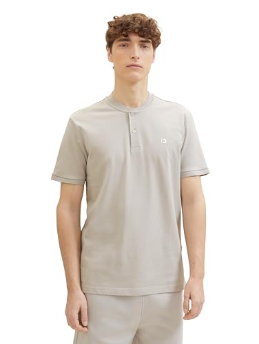 Tom Tailor Denim Herren Relaxed Fit Poloshirt im Washed-Look, 11754 - Light Dove Grey, L von TOM TAILOR Denim