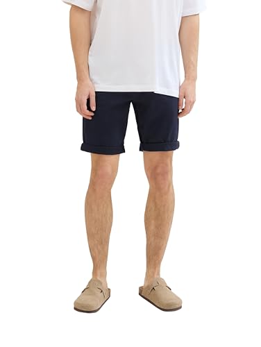 Tom Tailor Denim Herren Slim Chino Bermuda Shorts mit Stretch, 10668 - Sky Captain Blue, S von TOM TAILOR Denim