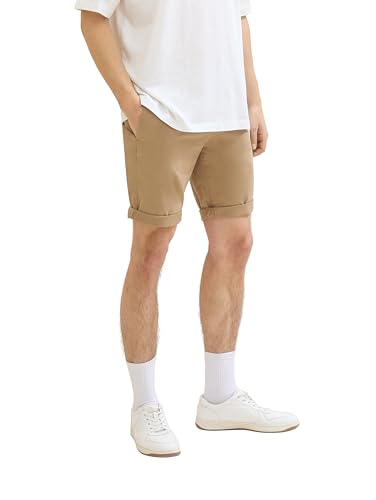 Tom Tailor Denim Herren Slim Chino Bermuda Shorts mit Stretch, 11612 - Everglade Beige, M von TOM TAILOR Denim