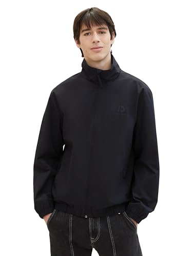 Tom Tailor Denim Herren Windbreaker Blouson Jacke mit Stehkragen, 29999 - Black, XL von TOM TAILOR Denim