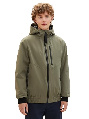 Tom Tailor Denim Herren Windbreaker Jacke mit Kapuze, 10415 - Dusty Olive Green, XXL von TOM TAILOR Denim