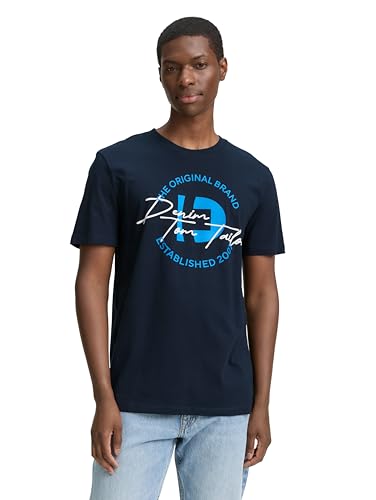TOM TAILOR Denim Herren 1046897 T-Shirt, 10302 - Dark Blue, XL EU von TOM TAILOR Denim