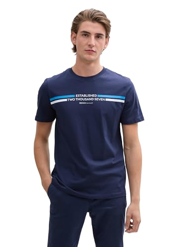 Tom Tailor T-Shirt mit Logo-Print, Tarmac Grey, XXL Tom Tailor T-Shirt mit Logo-Print, Tarmac Grey, XXL von TOM TAILOR Denim