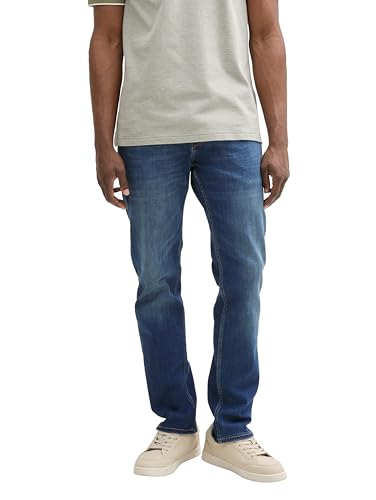 Tom Tailor Tapered Jeans, Rinsed Blue Denim, 32/32 von TOM TAILOR Denim