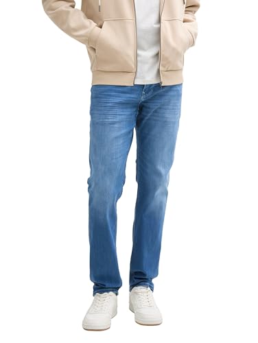 Tom Tailor Tapered Relaxed Jeans, Used Light Stone Blue Denim, 32/32 von TOM TAILOR Denim