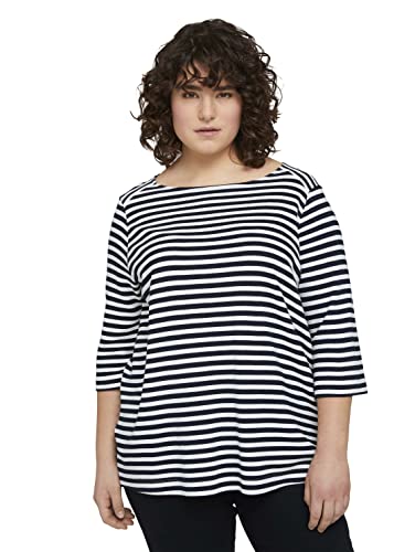 TOM TAILOR Damen Plussize Sweatshirt mit Streifen von TOM TAILOR