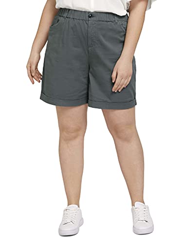 TOM TAILOR MY TRUE ME Damen Plussize Relaxed Bermuda Shorts 1025956, 21951 - Washed Jasper Green, 52 Große Größen von TOM TAILOR