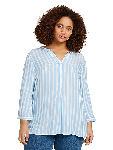 TOM TAILOR Damen 1024917 Plussize Bluse Mit Streifen & Brusttaschen, 29238 - Bleu White Stripe, 52 Große Größen EU TOM TAILOR Damen 1024917 Plussize Bluse Mit Streifen & Brusttaschen, 29238 - Bleu White Stripe, 52 Große Größen EU von TOM TAILOR
