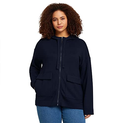 TOM TAILOR Damen Plussize Boxy Fit Sweatjacke mit Kapuze TOM TAILOR Damen Plussize Boxy Fit Sweatjacke mit Kapuze von TOM TAILOR