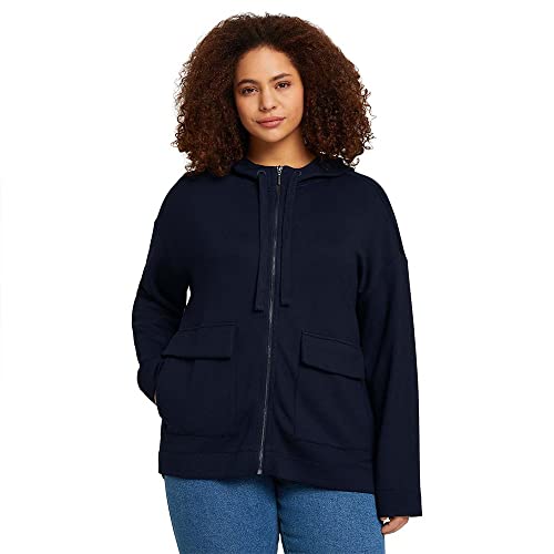 TOM TAILOR Damen Plussize Boxy Fit Sweatjacke mit Kapuze von TOM TAILOR