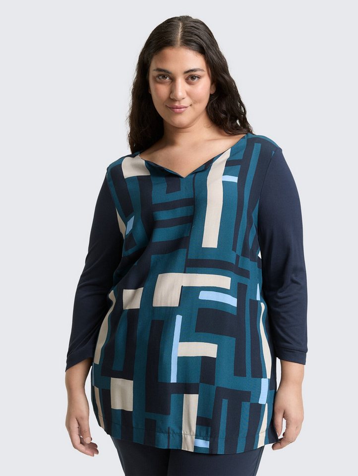 TOM TAILOR PLUS 3/4-Arm-Shirt Plus Size - Langarmshirt im Material-Mix Plus Size - Langarmshirt im Material-Mix TOM TAILOR PLUS 3/4-Arm-Shirt Plus Size - Langarmshirt im Material-Mix Plus Size - Langarmshirt im Material-Mix von TOM TAILOR PLUS