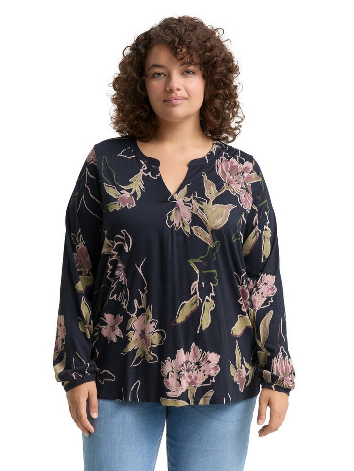 TOM TAILOR PLUS Blusenshirt mit All-Over Print von TOM TAILOR PLUS