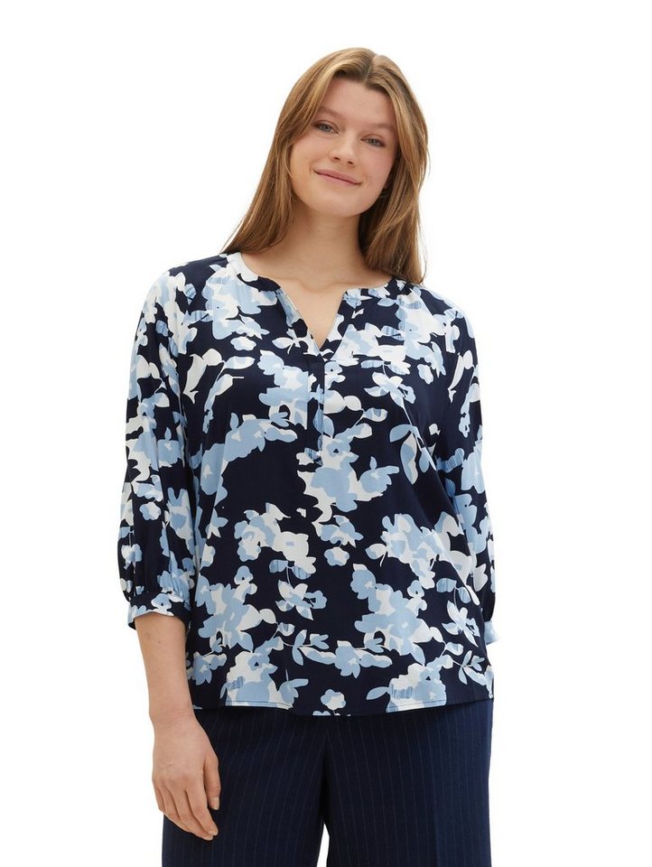 TOM TAILOR PLUS Druckbluse mit floralem Muster und aus reiner Viskose von TOM TAILOR PLUS