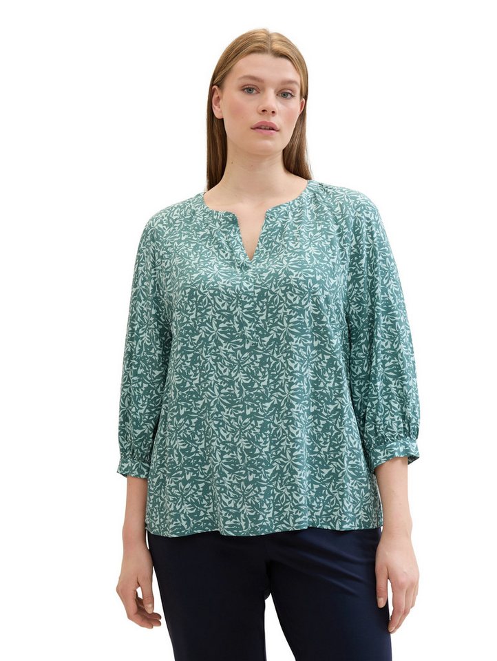 TOM TAILOR PLUS Druckbluse mit floralem Muster und aus reiner Viskose von TOM TAILOR PLUS