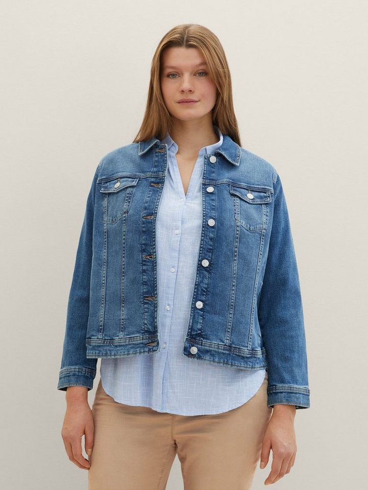 TOM TAILOR PLUS Jeansjacke Plus Size - Jeansjacke mit Bio-Baumwolle Plus Size - Jeansjacke mit Bio-Baumwolle von TOM TAILOR PLUS