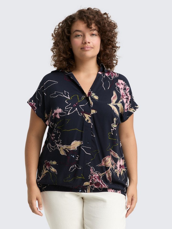 TOM TAILOR PLUS Kurzarmbluse Plus Size - Bluse mit Blumenmuster Plus Size - Bluse mit Blumenmuster von TOM TAILOR PLUS
