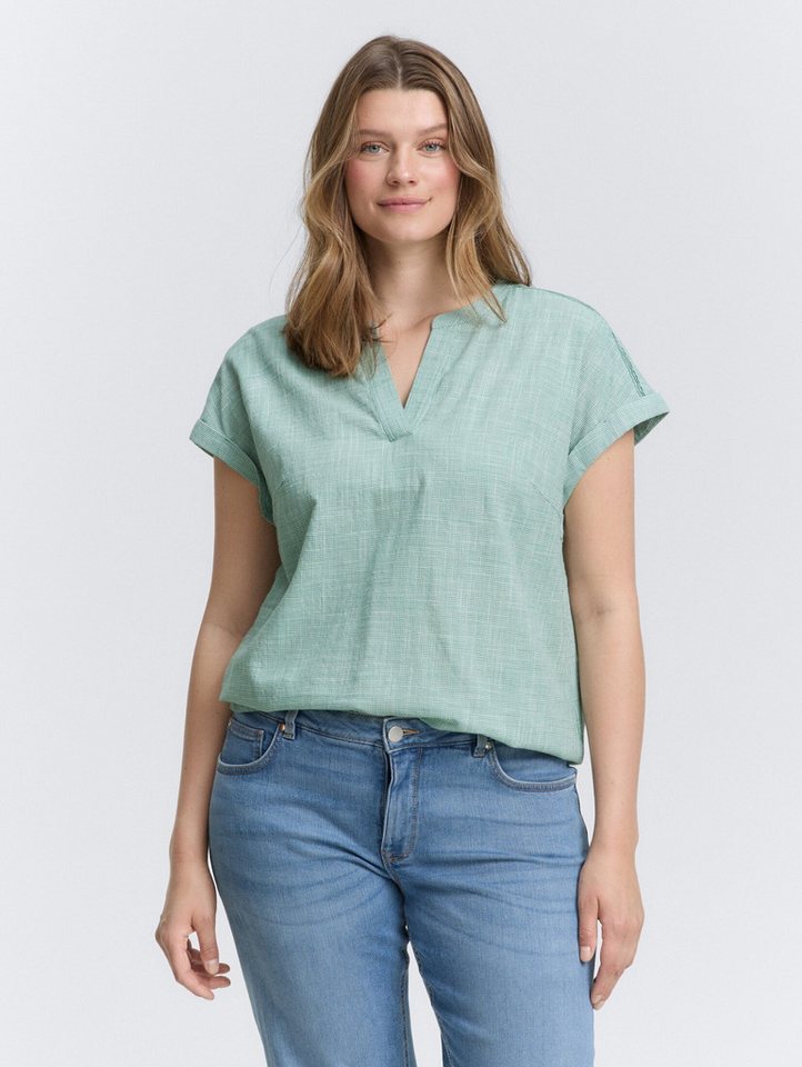 TOM TAILOR PLUS Kurzarmbluse Plus Size - Loose Fit Bluse von TOM TAILOR PLUS