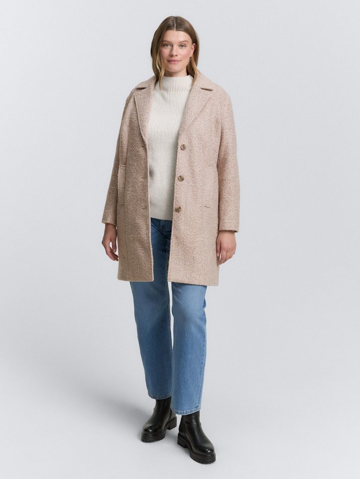 TOM TAILOR PLUS Kurzmantel Plus Size - Bouclé Mantel mit Reverskragen Plus Size - Bouclé Mantel mit Reverskragen von TOM TAILOR PLUS
