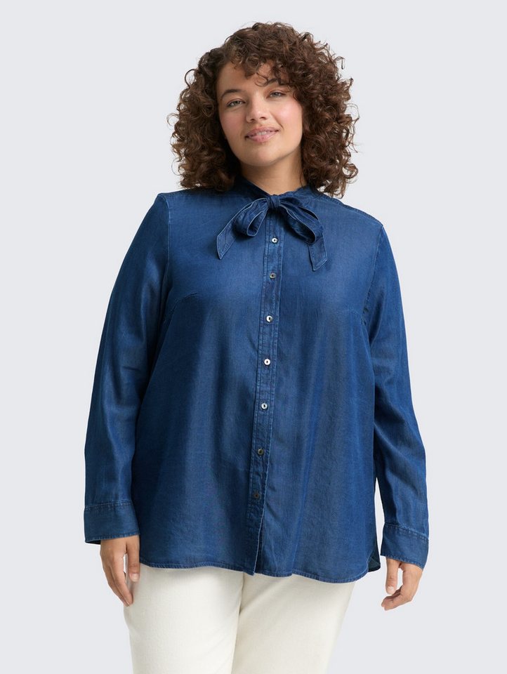 TOM TAILOR PLUS Langarmbluse Blusen & Shirts Plus Size - Bluse mit Schleifen-Detail von TOM TAILOR PLUS