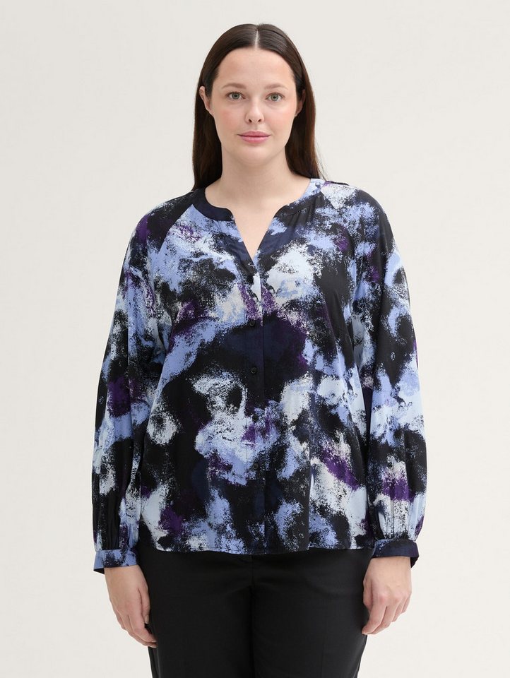 TOM TAILOR PLUS Langarmbluse Plus Size - Gemusterte Bluse mit LENZING™ ECOVERO™ von TOM TAILOR PLUS
