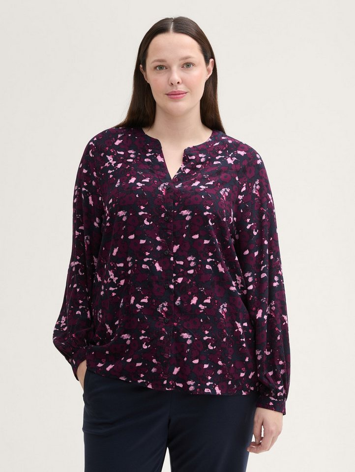 TOM TAILOR PLUS Langarmbluse Plus - Gemusterte Bluse mit LENZING™ ECOVERO™ von TOM TAILOR PLUS