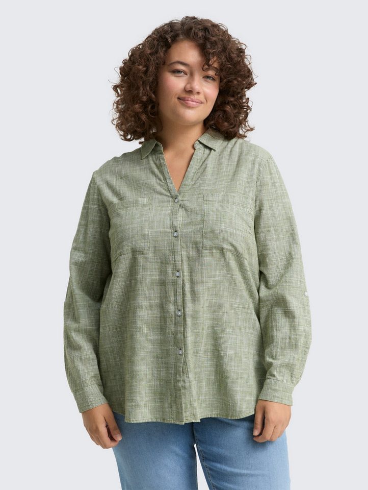 TOM TAILOR PLUS Langarmbluse Plus Size - Bluse mit Brusttaschen Plus Size - Bluse mit Brusttaschen von TOM TAILOR PLUS