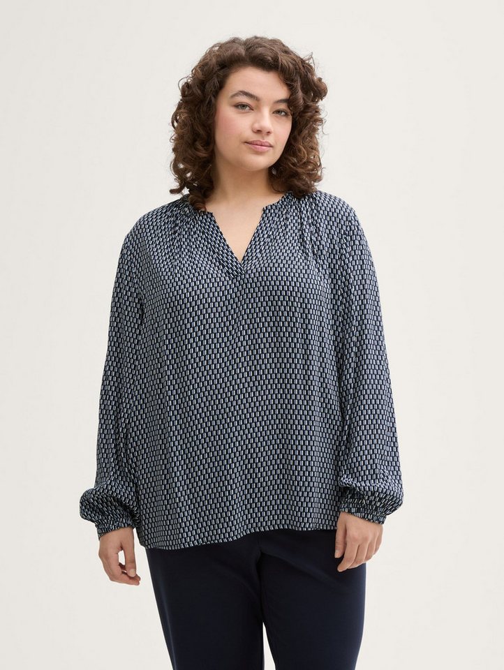TOM TAILOR PLUS Langarmbluse Plus Size - Bluse mit Muster von TOM TAILOR PLUS
