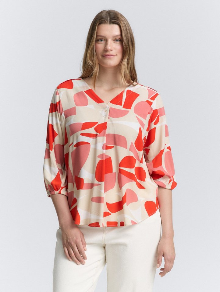TOM TAILOR PLUS Langarmbluse Plus Size - Bluse mit Muster von TOM TAILOR PLUS