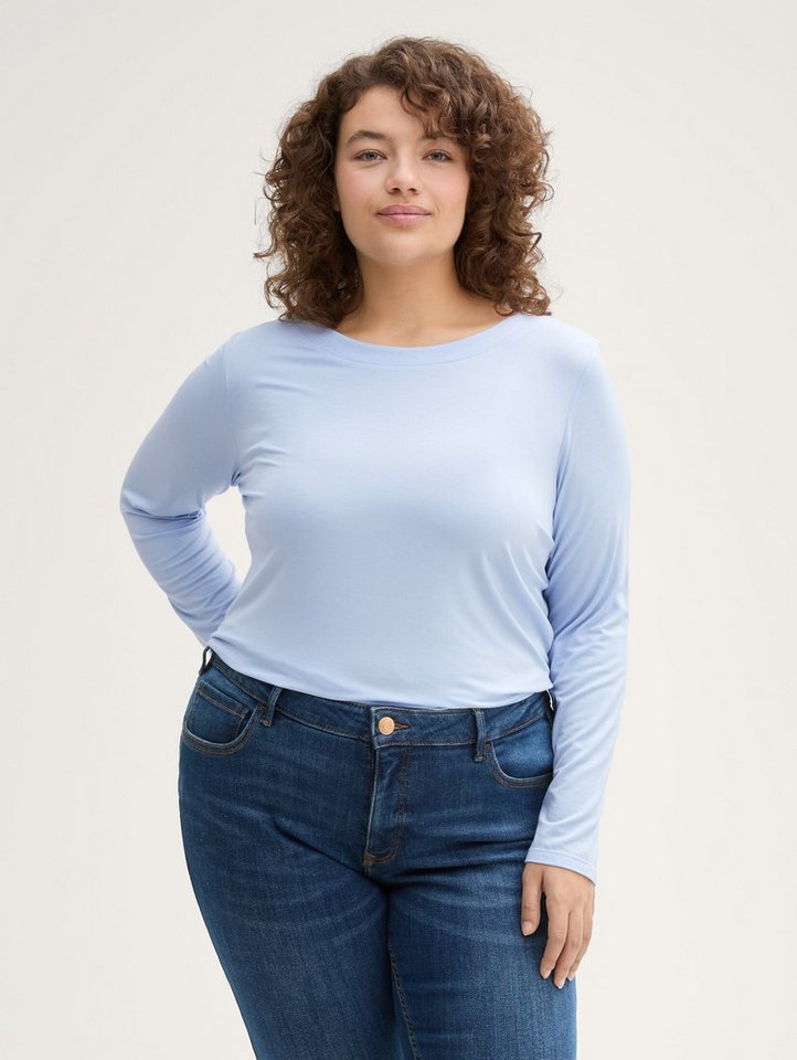 TOM TAILOR PLUS Langarmshirt Plus Size - Langarmshirt mit Modal von TOM TAILOR PLUS