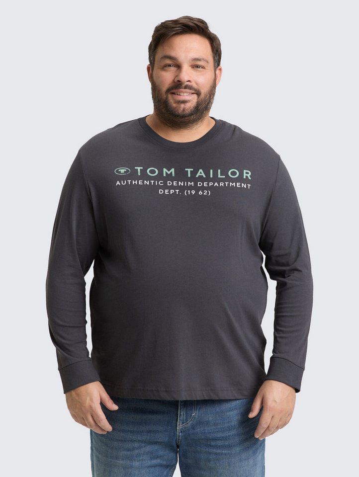 TOM TAILOR PLUS Langarmshirt T-Shirt Plus Size - Langarmshirt mit Logo-Print von TOM TAILOR PLUS