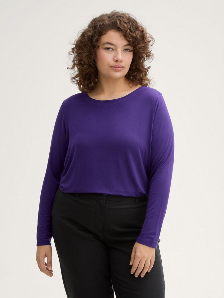 TOM TAILOR PLUS Langarmshirt Plus Size - Langarmshirt mit Modal von TOM TAILOR PLUS