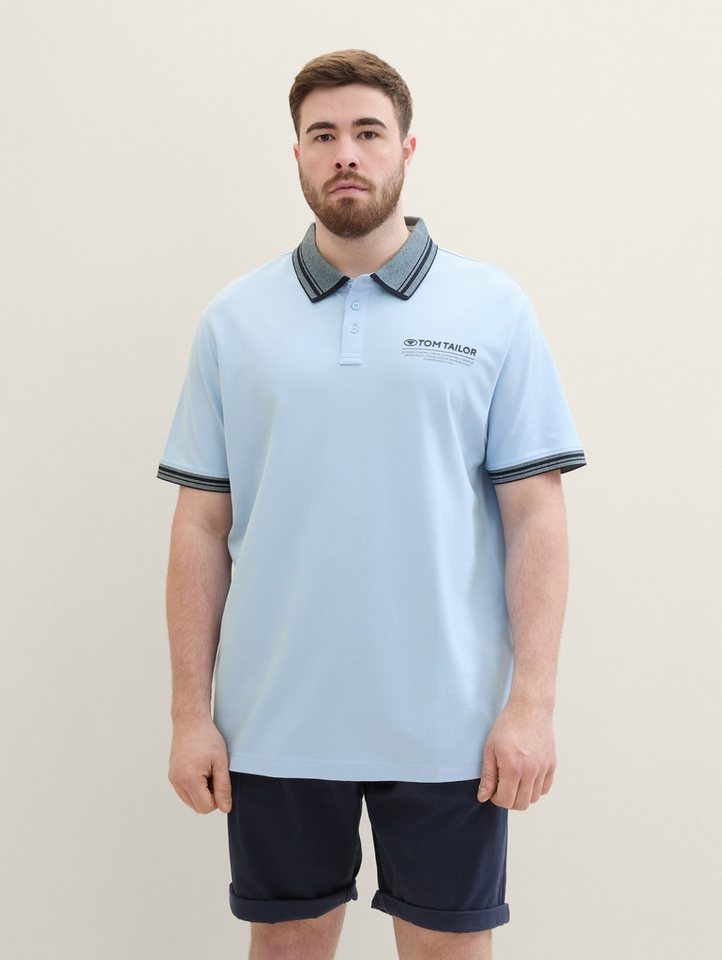 TOM TAILOR PLUS Poloshirt Plus - Poloshirt mit Logo Print von TOM TAILOR PLUS