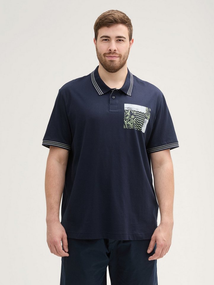 TOM TAILOR PLUS Poloshirt Plus - Poloshirt mit Print von TOM TAILOR PLUS