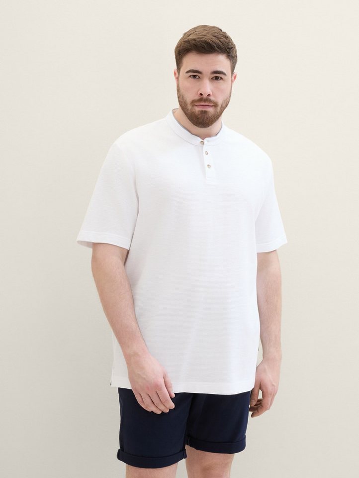 TOM TAILOR PLUS Poloshirt Plus - Poloshirt mit Stehkragen von TOM TAILOR PLUS