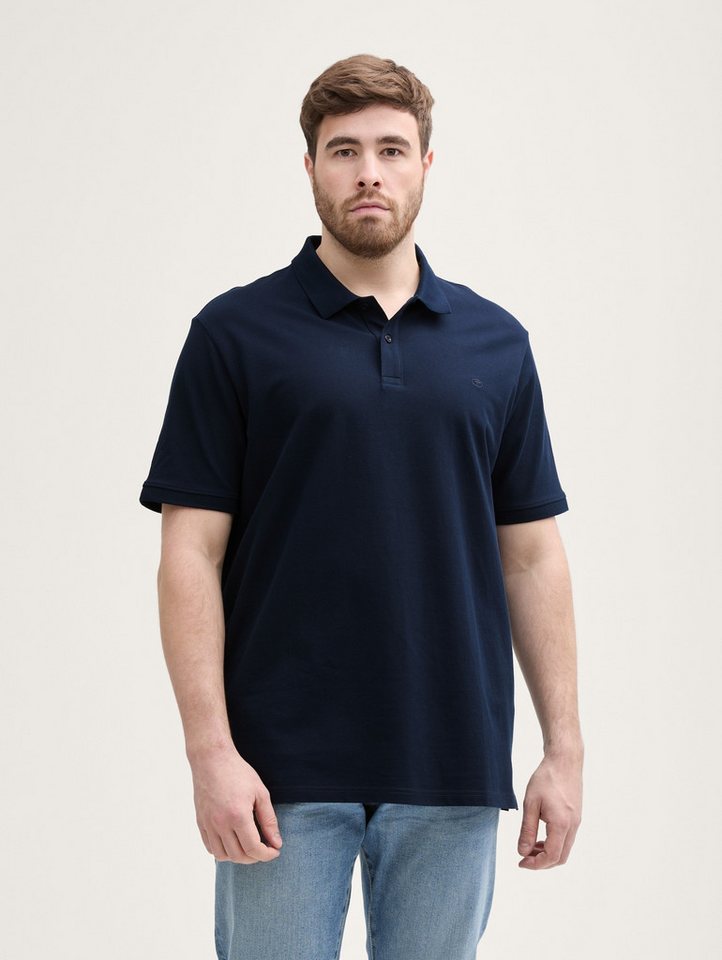 TOM TAILOR PLUS Poloshirt Poloshirts Plus Size - Piqué Poloshirt mit Logo-Stickerei von TOM TAILOR PLUS