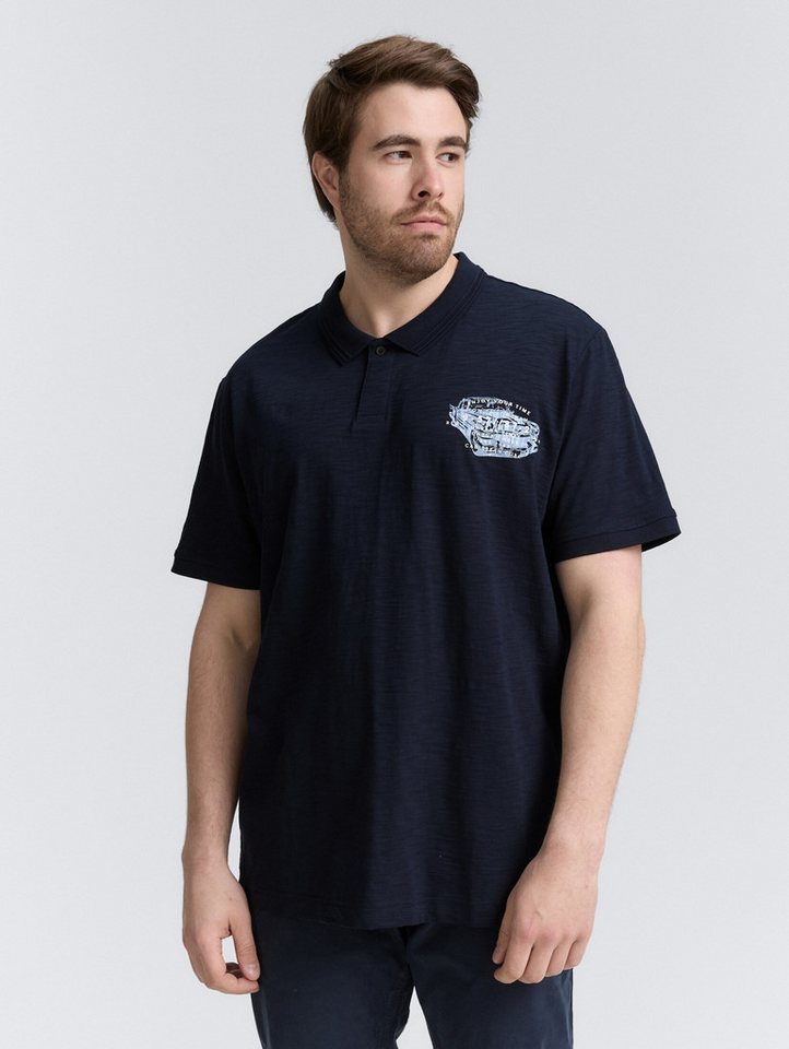TOM TAILOR PLUS Poloshirt Poloshirts Plus Size - Poloshirt aus Baumwolle mit Print von TOM TAILOR PLUS