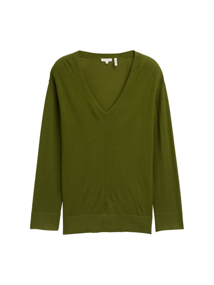 TOM TAILOR PLUS Rundhalspullover knit fluent v-neck pullover von TOM TAILOR PLUS