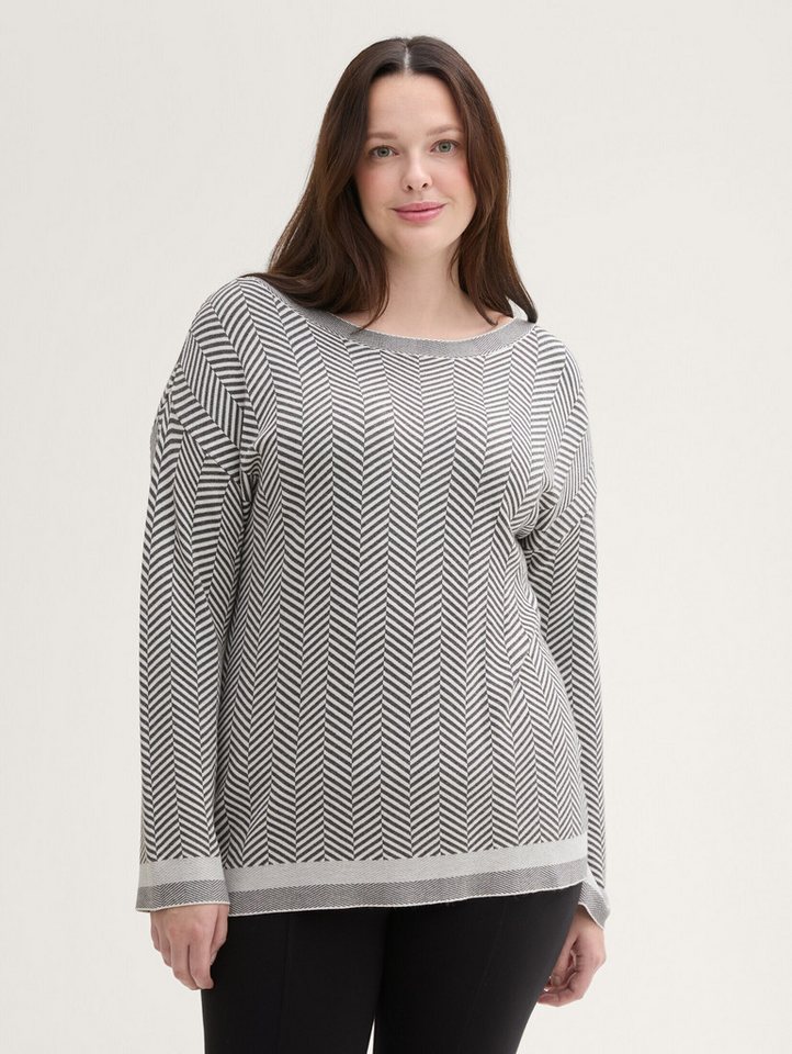 TOM TAILOR PLUS Strickpullover Plus - Pullover mit Fischgrätenmuster von TOM TAILOR PLUS