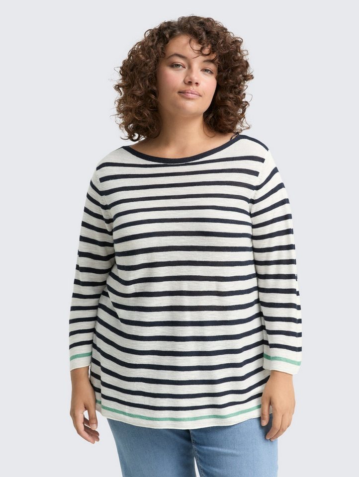 TOM TAILOR PLUS Strickpullover Plus Size - Strickpullover mit Streifenmuster Plus Size - Strickpullover mit Streifenmuster TOM TAILOR PLUS Strickpullover Plus Size - Strickpullover mit Streifenmuster Plus Size - Strickpullover mit Streifenmuster von TOM TAILOR PLUS