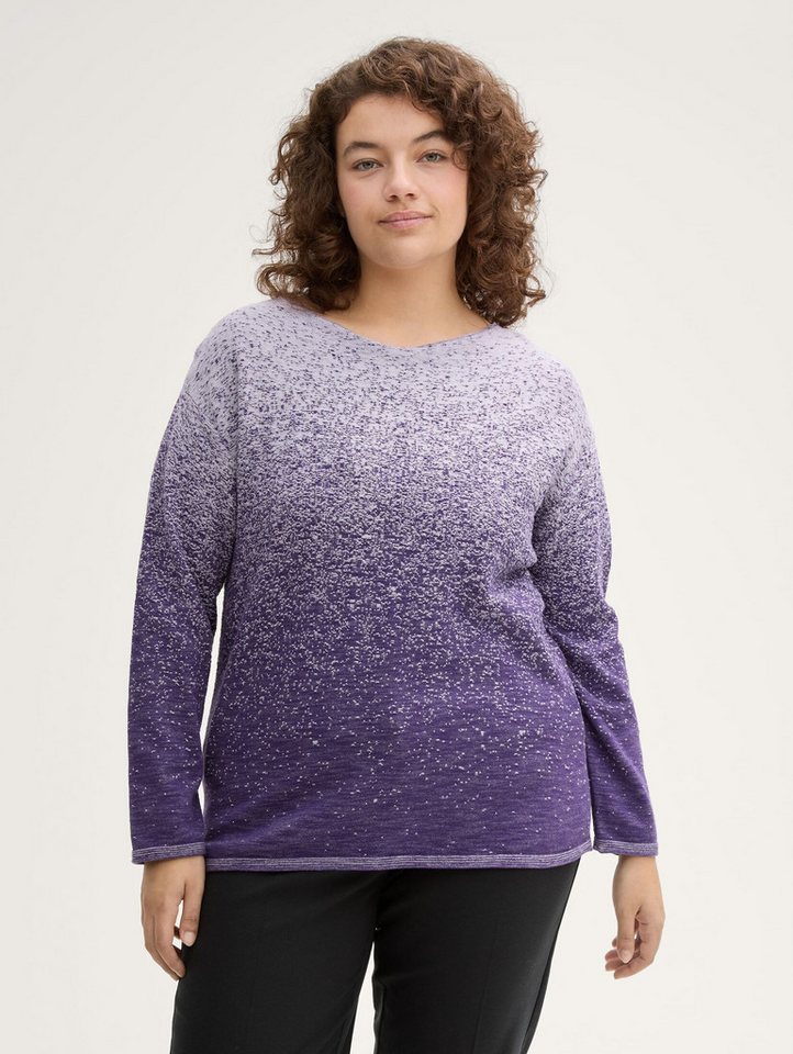 TOM TAILOR PLUS Strickpullover Plus Size - Strickpullover mit Farbverlauf von TOM TAILOR PLUS